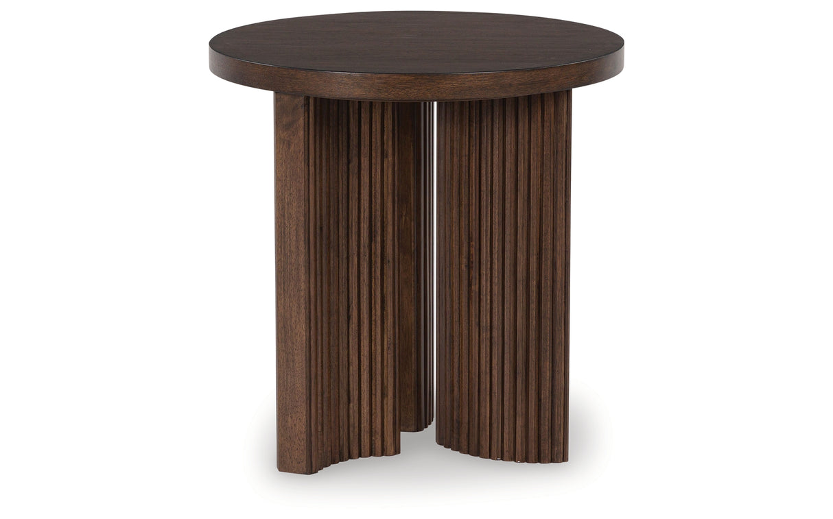 Korestone Coffee Table with 1 End Table in Dark Brown from Ashley Furniture - Luna Furniture
