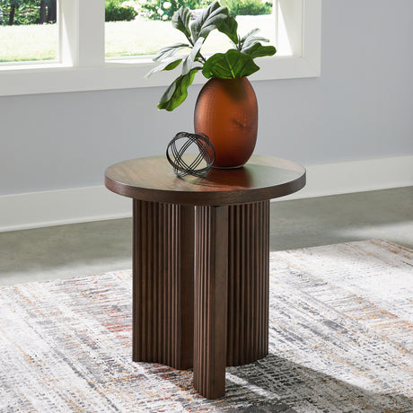 Korestone Coffee Table with 1 End Table in Dark Brown from Ashley Furniture - Luna Furniture