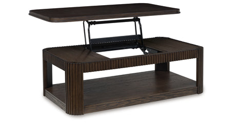 Carlibrie Warm Brown Lift-Top Coffee Table from Ashley - Luna Furniture