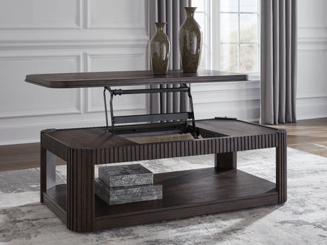 Carlibrie Warm Brown Lift-Top Coffee Table from Ashley - Luna Furniture