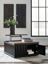 Rylandyn Black/Light Brown Lift-Top Coffee Table from Ashley - Luna Furniture