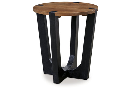 Hanneforth Coffee Table with 1 End Table in Brown/Black from Ashley Furniture - Luna Furniture