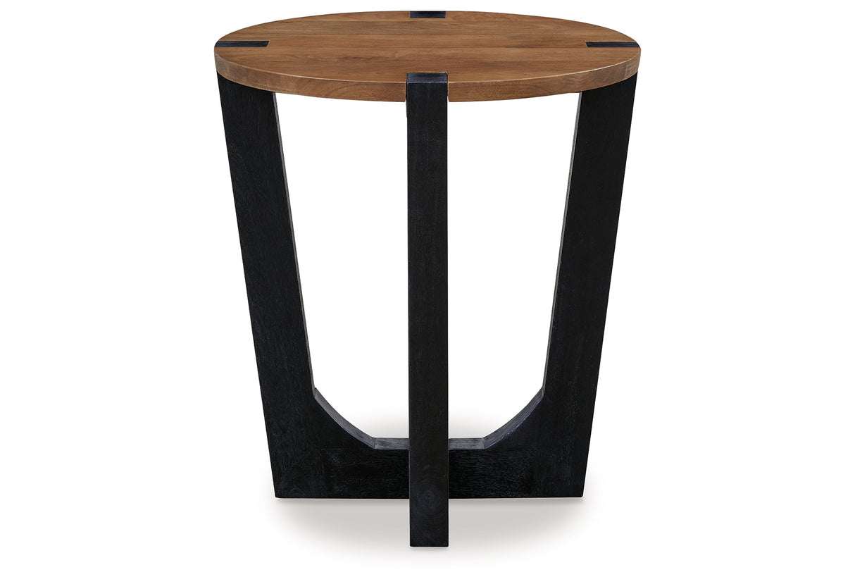 Hanneforth Coffee Table with 1 End Table in Brown/Black from Ashley Furniture - Luna Furniture