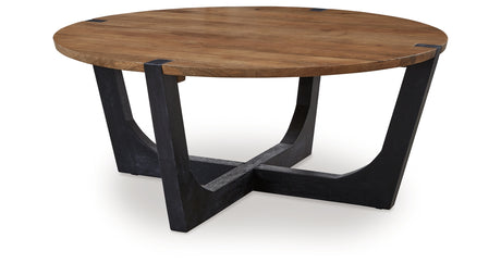 Hanneforth Brown/Black Coffee Table and 2 End Tables from Ashley Furniture - Luna Furniture