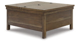 Moriville Grayish Brown Lift-top Coffee Table and 2 End Tables from Ashley Furniture - Luna Furniture