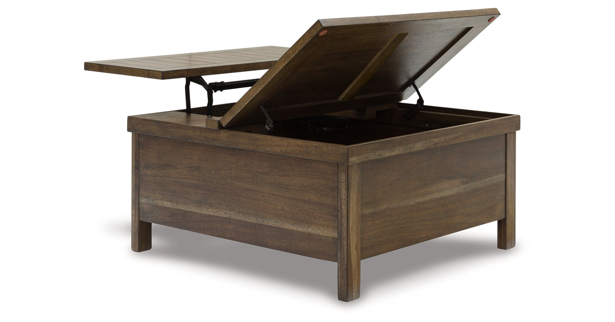 Moriville Coffee Table with 1 End Table in Grayish Brown from Ashley Furniture - Luna Furniture