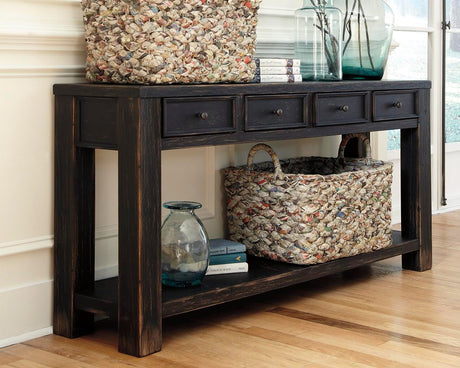 Gavelston Black Sofa/Console Table from Ashley - Luna Furniture