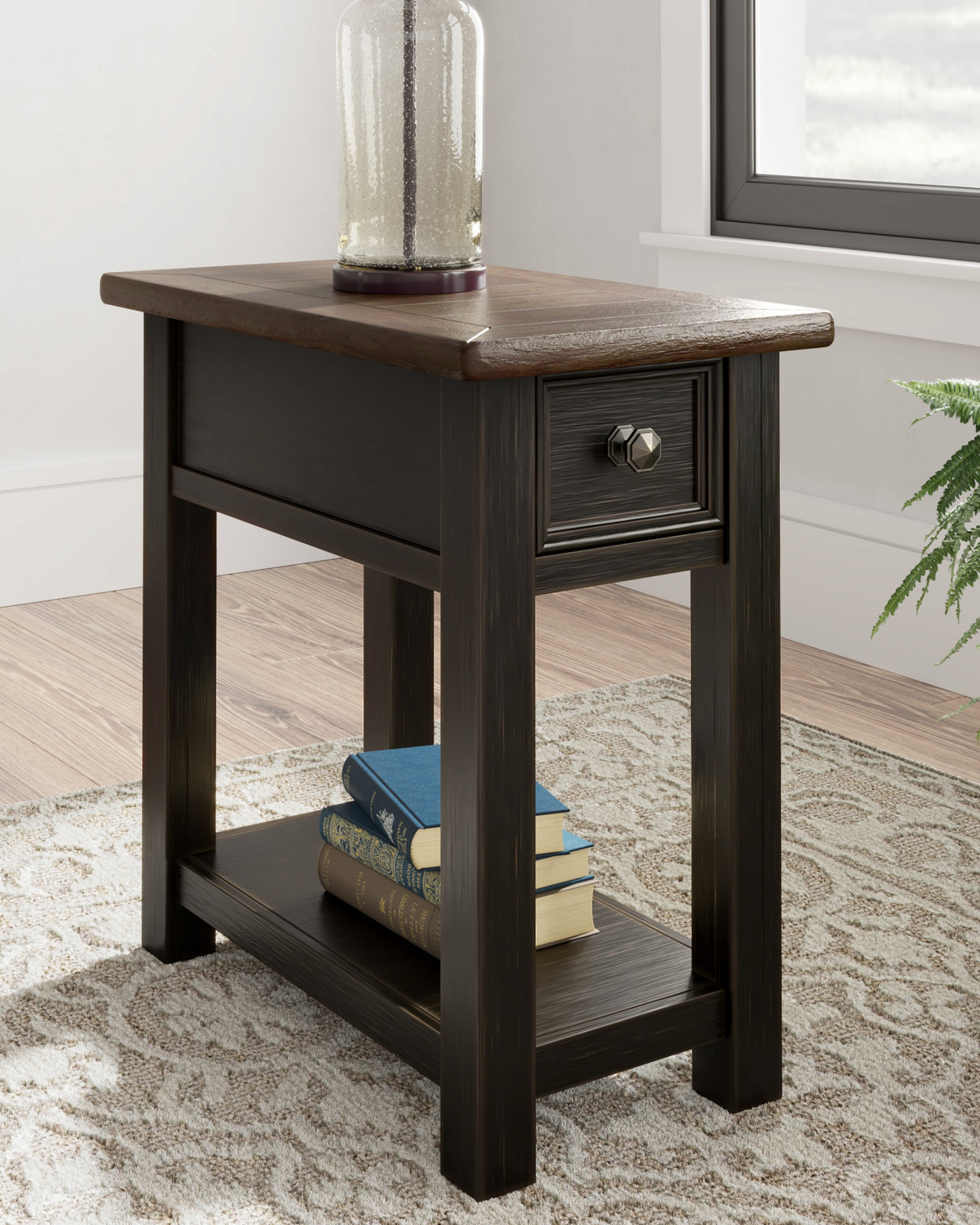 Tyler Creek Two-tone Chairside End Table from Ashley - Luna Furniture
