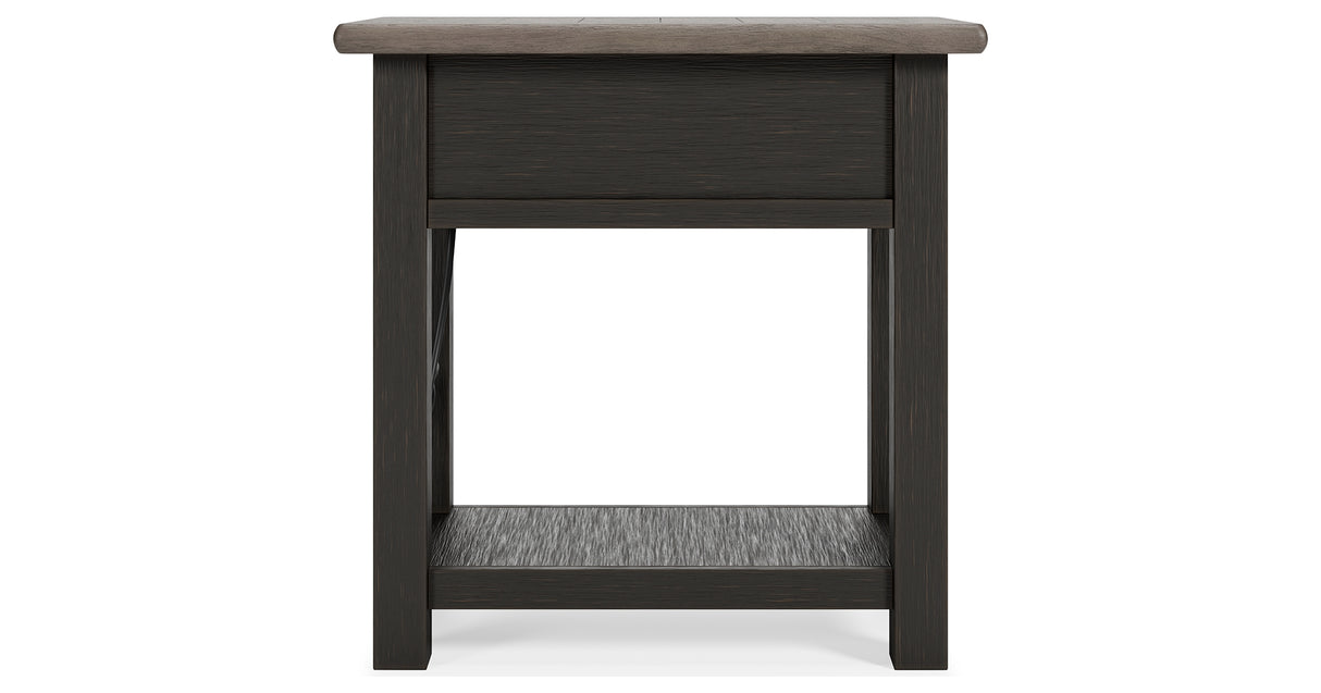 Tyler Creek Two-tone Chairside End Table from Ashley - Luna Furniture