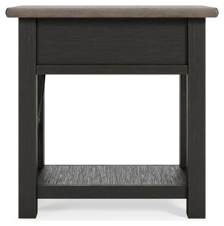 Tyler Creek Two-tone Chairside End Table from Ashley - Luna Furniture
