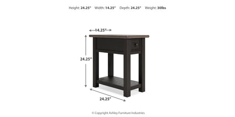 Tyler Creek Two-tone Chairside End Table from Ashley - Luna Furniture