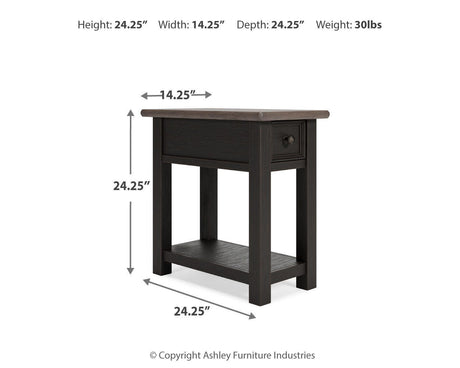 Tyler Creek Two-tone Chairside End Table from Ashley - Luna Furniture