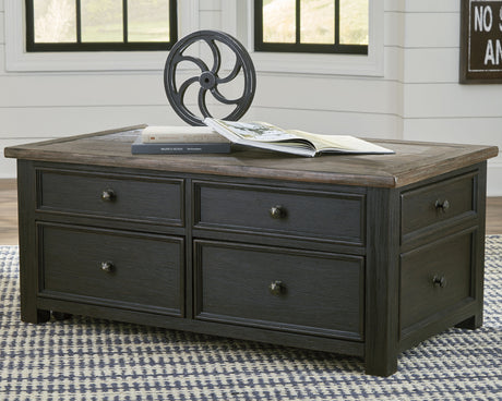 Tyler Creek Coffee Table with 2 End Tables in Grayish Brown/Black from Ashley - Luna Furniture