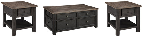 Tyler Creek Coffee Table with 2 End Tables in Grayish Brown/Black from Ashley Furniture - Luna Furniture