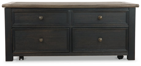 Tyler Creek Grayish Brown/Black Coffee Table and 2 End Tables with Console from Ashley - Luna Furniture