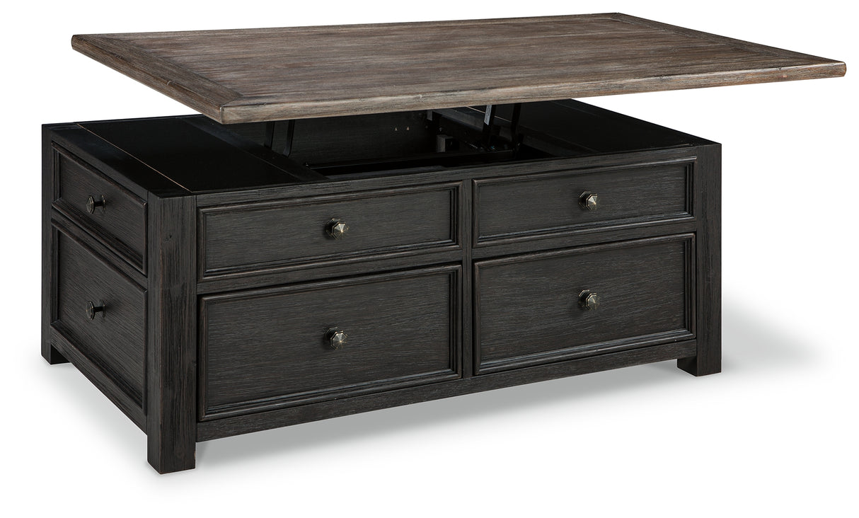 Tyler Creek Grayish Brown/Black Coffee Table and 2 End Tables with Console from Ashley - Luna Furniture