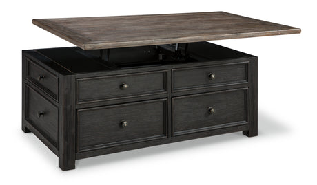 Tyler Creek Grayish Brown/Black Coffee Table with Lift Top from Ashley - Luna Furniture