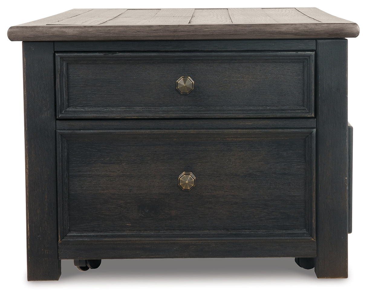 Tyler Creek Grayish Brown/Black Coffee Table and 2 End Tables with Console from Ashley - Luna Furniture