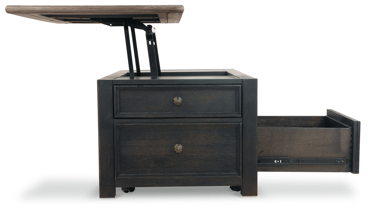 Tyler Creek Grayish Brown/Black Coffee Table and 2 End Tables with Console from Ashley - Luna Furniture
