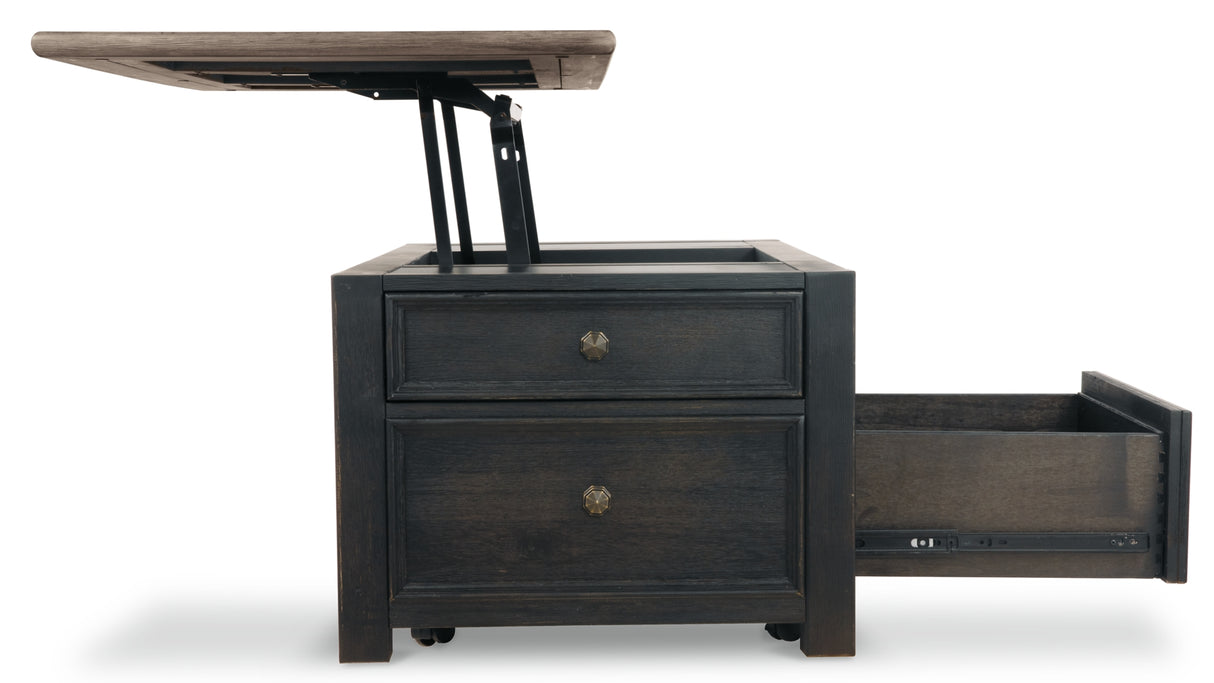 Tyler Creek Grayish Brown/Black Coffee Table with Lift Top from Ashley - Luna Furniture
