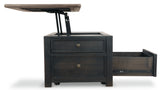 Tyler Creek Grayish Brown/Black Coffee Table with Lift Top from Ashley - Luna Furniture