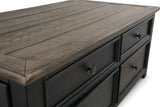 Tyler Creek Coffee Table with 2 End Tables in Grayish Brown/Black from Ashley - Luna Furniture
