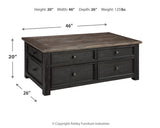 Tyler Creek Coffee Table with 2 End Tables in Grayish Brown/Black from Ashley - Luna Furniture