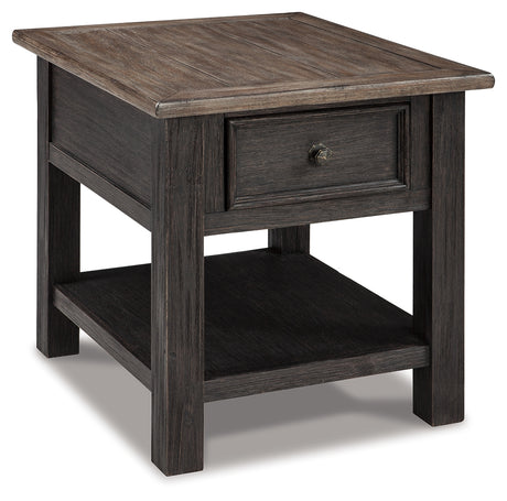 Tyler Creek Grayish Brown/Black Coffee Table and 2 End Tables with Console from Ashley - Luna Furniture