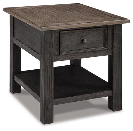 Tyler Creek Grayish Brown/Black End Table from Ashley - Luna Furniture