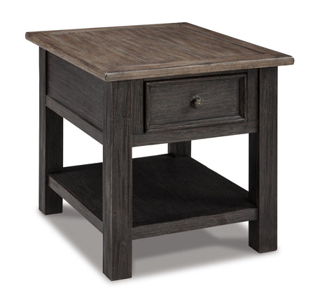 Tyler Creek Grayish Brown/Black End Table from Ashley - Luna Furniture