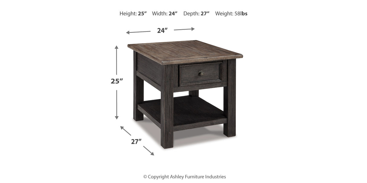 Tyler Creek Coffee Table with 1 End Table in Grayish Brown/Black from Ashley - Luna Furniture
