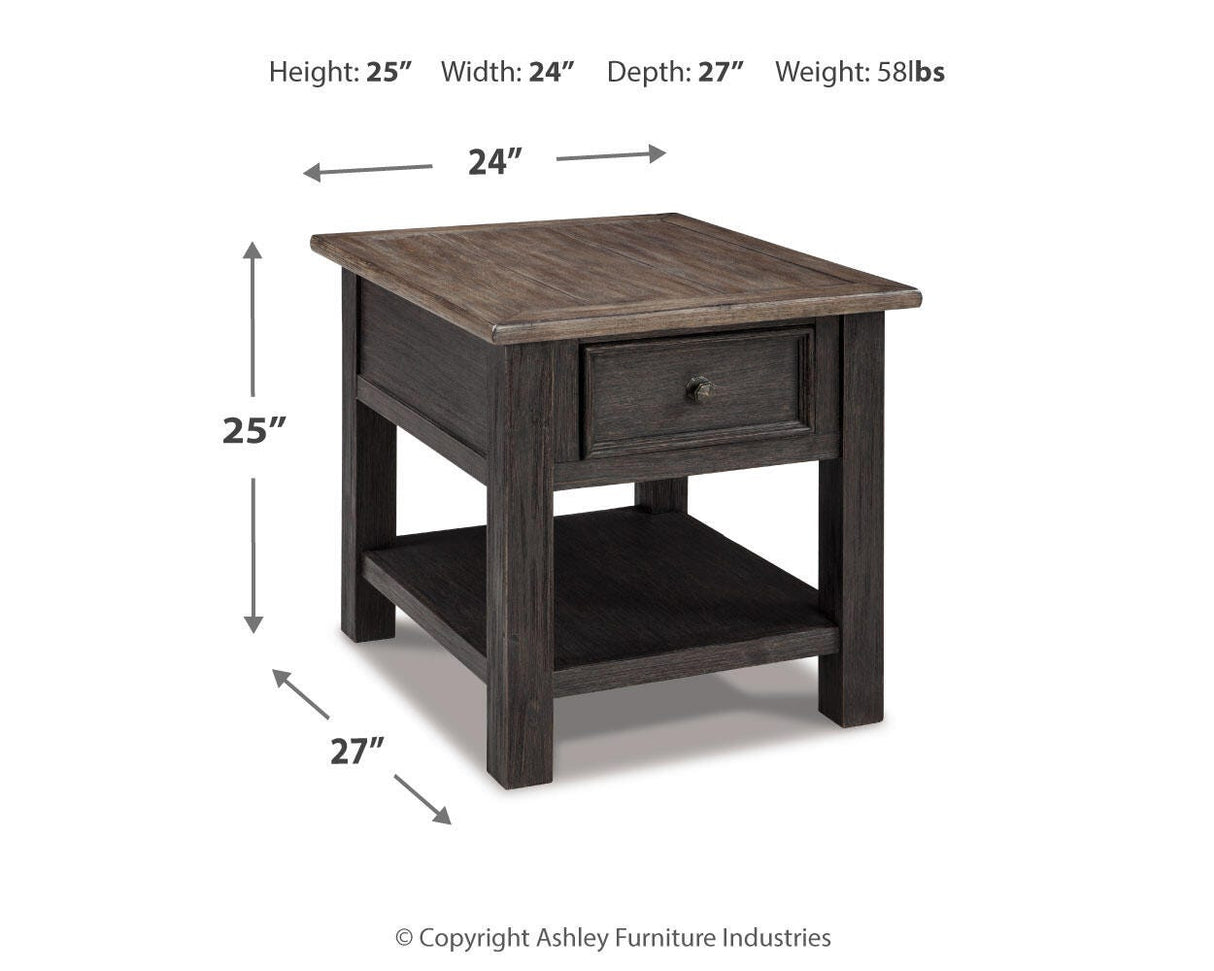 Tyler Creek Coffee Table with 2 End Tables in Grayish Brown/Black from Ashley - Luna Furniture