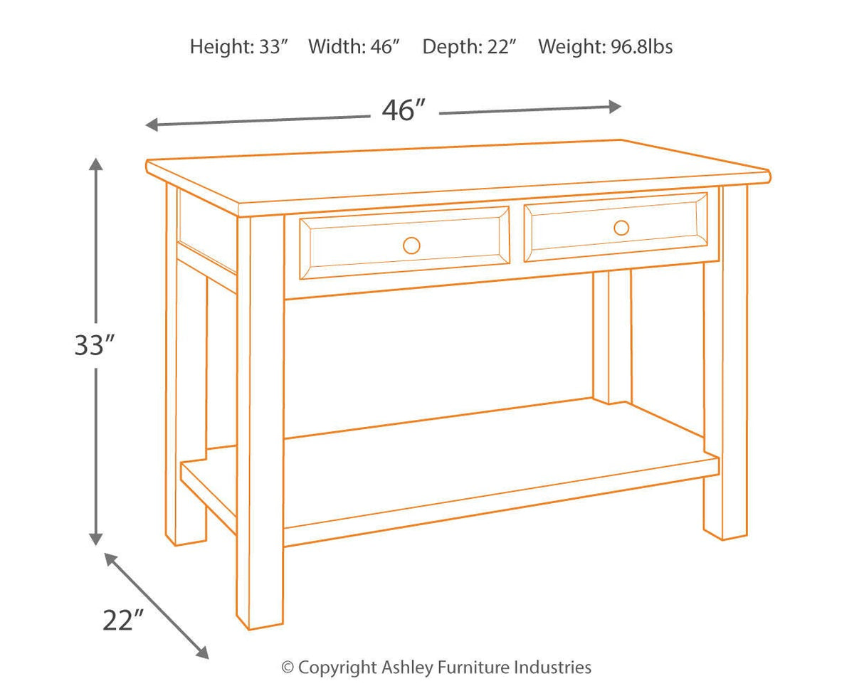 Tyler Creek Grayish Brown/Black Sofa/Console Table from Ashley - Luna Furniture