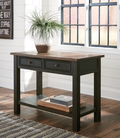 Tyler Creek Grayish Brown/Black Coffee Table and 2 End Tables with Console from Ashley - Luna Furniture