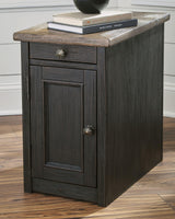 Tyler Creek Grayish Brown/Black Chairside End Table with USB Ports & Outlets from Ashley - Luna Furniture