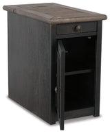 Tyler Creek Grayish Brown/Black Chairside End Table with USB Ports & Outlets from Ashley - Luna Furniture