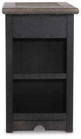 Tyler Creek Grayish Brown/Black Chairside End Table with USB Ports & Outlets from Ashley - Luna Furniture