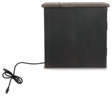 Tyler Creek Grayish Brown/Black Chairside End Table with USB Ports & Outlets from Ashley - Luna Furniture
