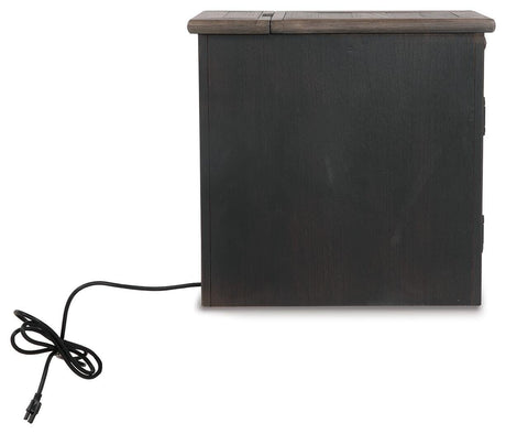 Tyler Creek Grayish Brown/Black Chairside End Table with USB Ports & Outlets from Ashley - Luna Furniture