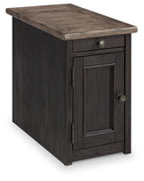 Tyler Creek Grayish Brown/Black Chairside End Table with USB Ports & Outlets from Ashley - Luna Furniture