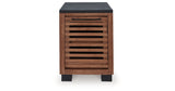 Kallari Warm Brown/Black Chairside End Table from Ashley - Luna Furniture
