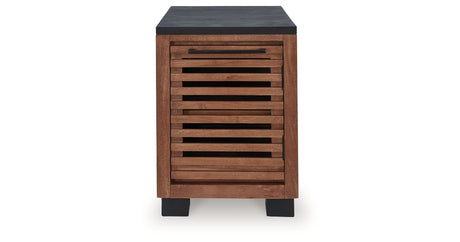 Kallari Warm Brown/Black Chairside End Table from Ashley - Luna Furniture