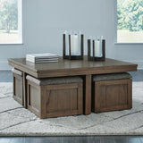 Boardernest Brown Coffee Table with 4 Stools