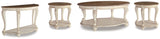 Realyn White/Brown Coffee Table, 2 Ends and Console from Ashley - Luna Furniture