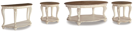 Realyn White/Brown Coffee Table, 2 Ends and Console from Ashley - Luna Furniture