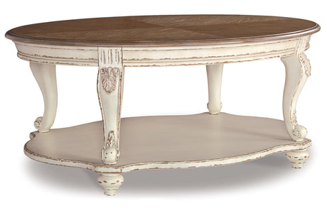 Realyn White/Brown Coffee Table and 2 End Tables from Ashley - Luna Furniture