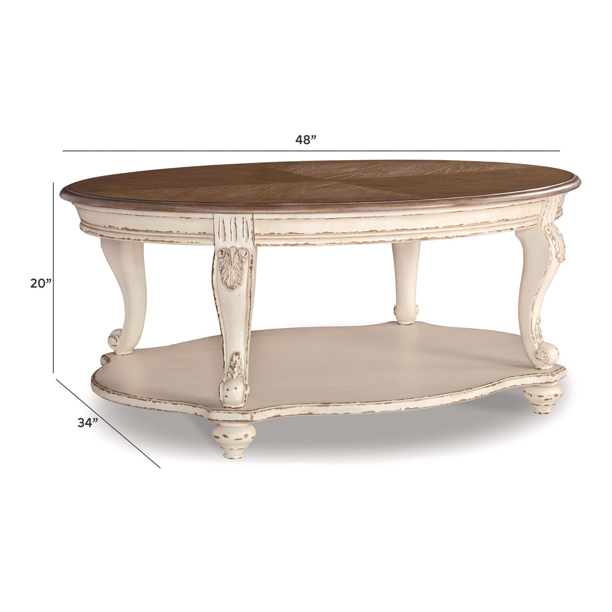 Realyn White/Brown Coffee Table from Ashley - Luna Furniture