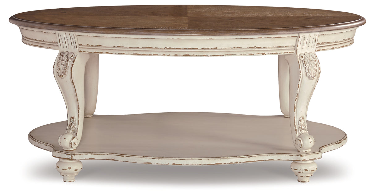 Realyn White/Brown Coffee Table from Ashley - Luna Furniture