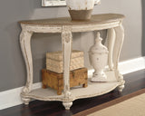 Realyn White/Brown Sofa Table from Ashley - Luna Furniture