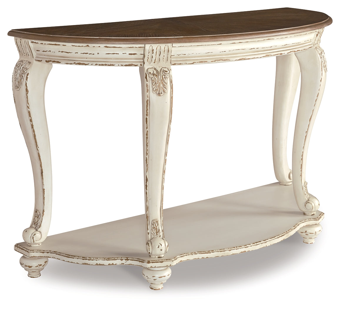 Realyn White/Brown Sofa Table from Ashley - Luna Furniture